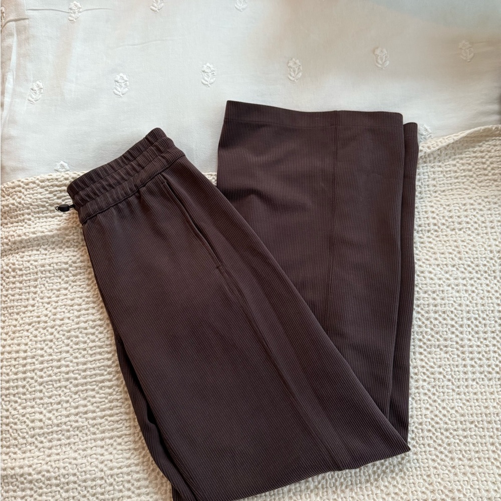 Brown Ribbed Joggers - Picture 2 of 4